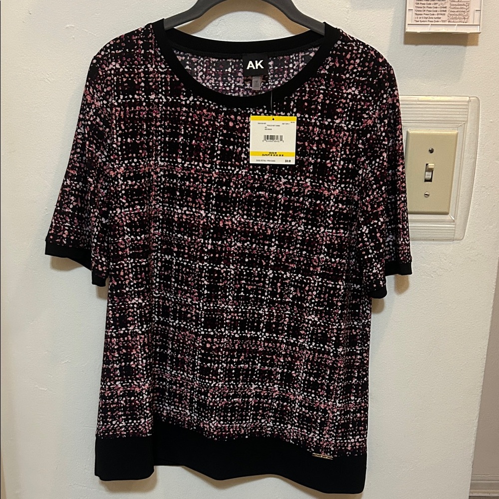AK Black and Pink Patterned Top